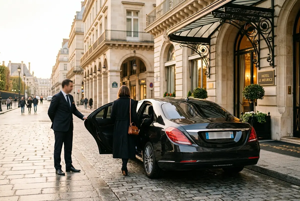 Petit groupe privé avec guide à l'intérieur du Petit Trianon à Versailles, lumière naturelle sur les boiseries dorées, aucune foule visible